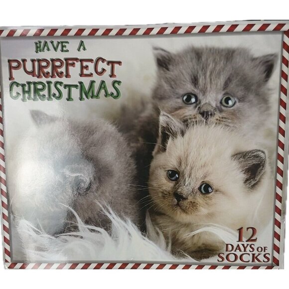 Hyp 12 Days of Socks Kittens & Cats Graphics Ankle & Crew Socks Size 4-10 - Picture 2 of 5